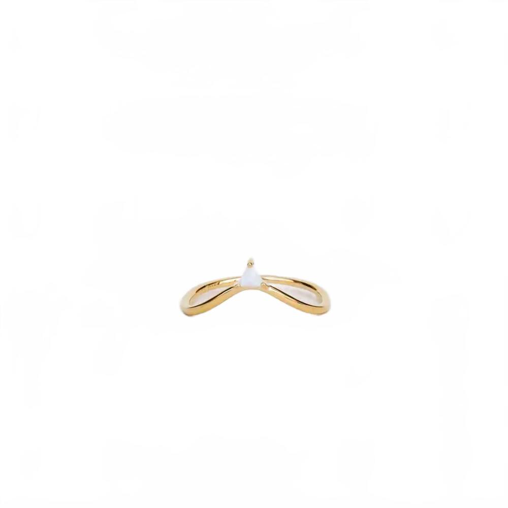 NEW JAXKELLY women's arched triangle ring in gold